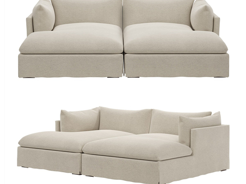 Cream style double sofa