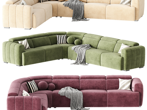 Aldo Fabric Modern Multiplayer Sofa