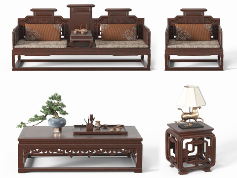 Chinese-style Luohan bed coffee table