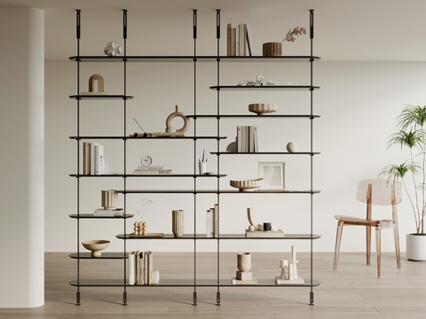 Bookcase Storage Rack Steel Belt Bookshelf