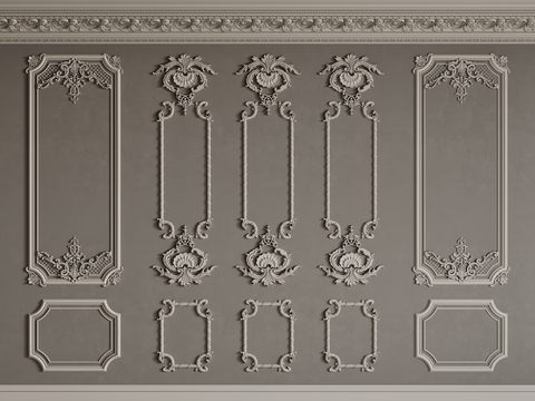 French lamp panel carved lines