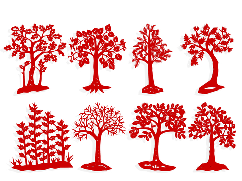 Chinese paper-cut plant paper-cut