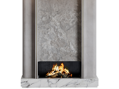 Modern Marble Fireplace Flame