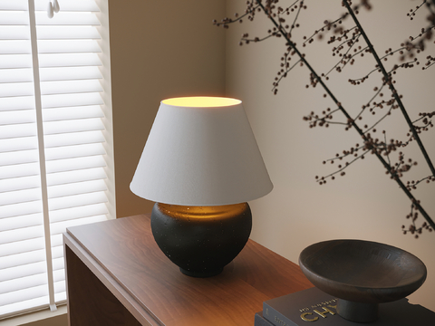 Modern pottery table lamp