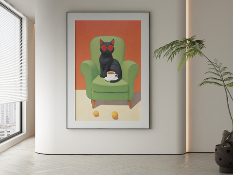 Modern Decorative Painting Cat Painting Cartoon Painting