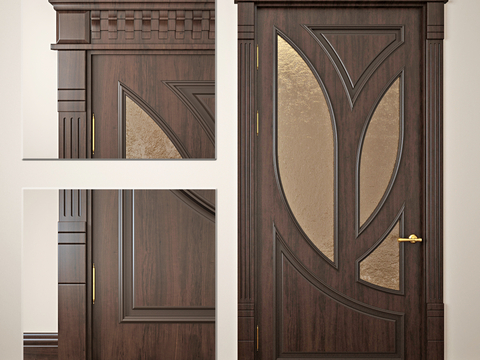 American Style Single Door Single Door Solid Wooden Door Classical Door