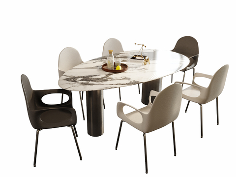 Modern Oval Dining Table and Chair