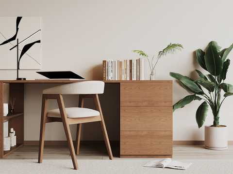 Modern Solid Wood Desk Chair