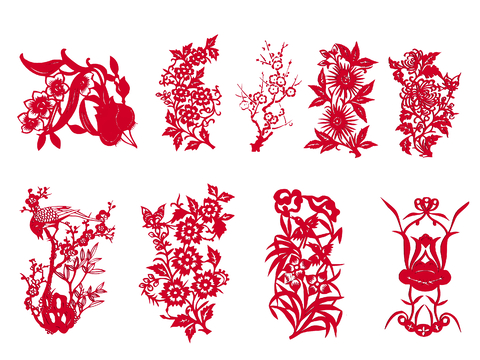 Chinese paper-cut plant paper-cut