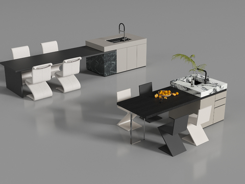 Modern Dining Table and Chair Island Table