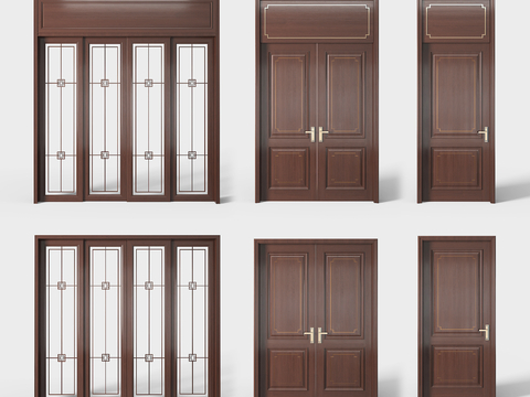 Chinese-style sliding door double door kitchen and bathroom door single door