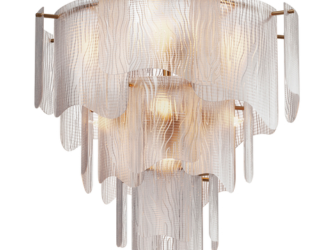 Modern Metal Glass Chandelier