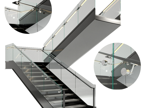 Modern glass staircase