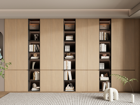 Modern Minimalist Bookcase High Cabinet