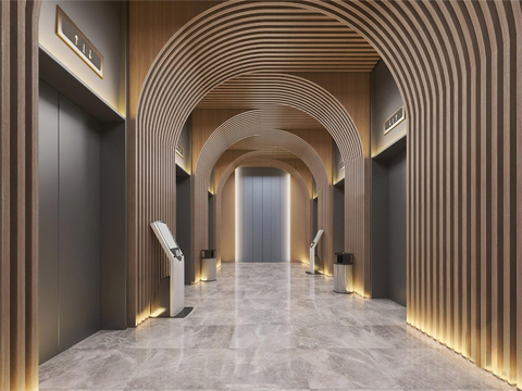 Modern Hotel Elevator Lounge