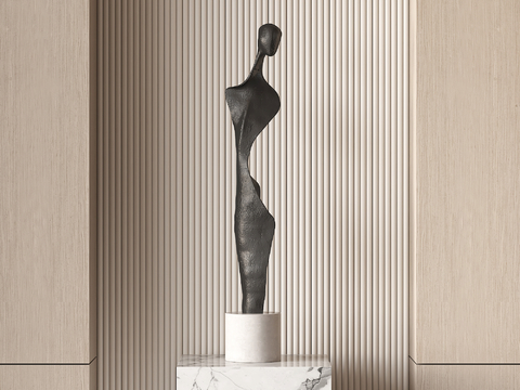 Modern abstract figure sculpture metal sculpture