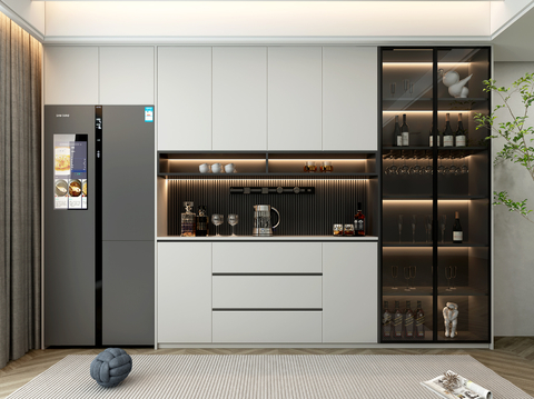 Modern Wine Cabinet Semi-open Wine Cabinet Refrigerator Cabinet