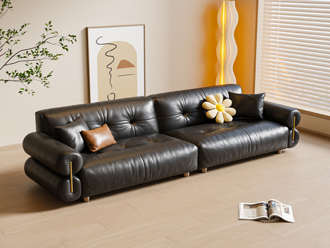 Leather sofa Double sofa