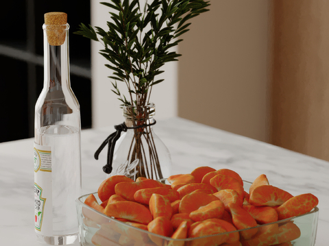 Modern wine bottle fruit plate