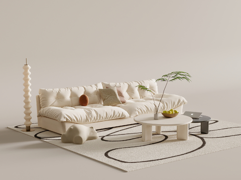 Cream Style multi-person sofa