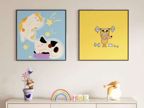 Modern children's cartoon painting hanging painting