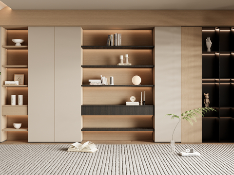 Modern Minimalist Bookcase High Cabinet