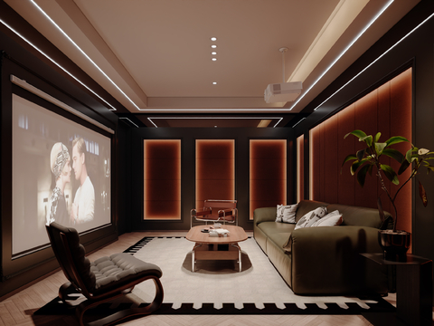 Modern movie room video room audio-visual room