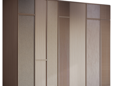 Modern Solid Wood Wardrobe Rattan Wardrobe