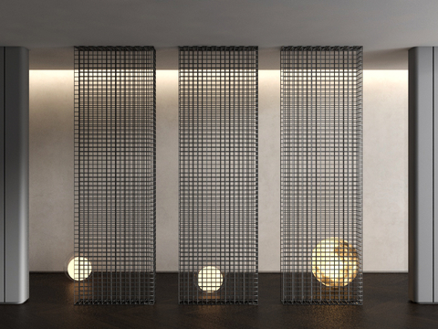 Metal mesh partition grid