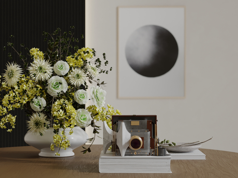 Modern Desktop Ornaments Vase Ornaments Book Camera