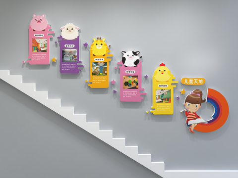 Kindergarten Stairs Culture Wall Campus Culture Slogans Culture Wall