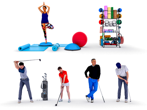 Sports Figure Golf Figure Yoga Ball Yoga Figure