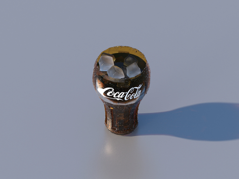 Ice cube glass cola drink