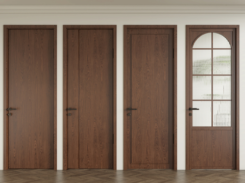 Middle style single door bedroom door