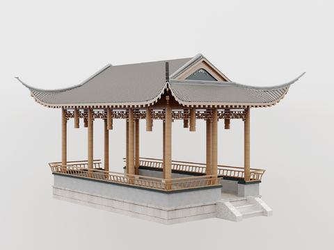 Chinese-style pavilion pavilion with gallery landscape pavilion