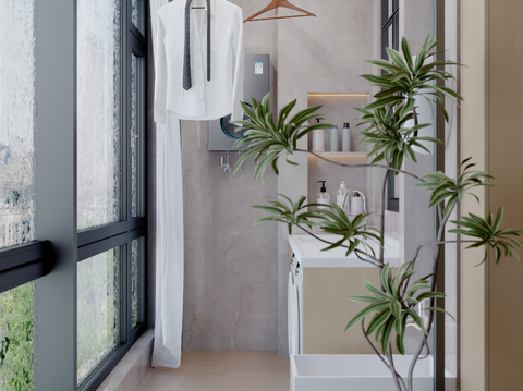 modern living balcony laundry area