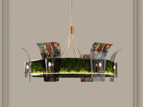 Modern chandelier colored glass chandelier