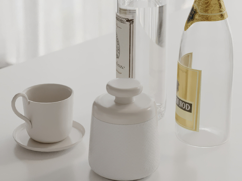 Modern Table Ornaments Wine Bottle Kitchen Ornaments Coffee Cup