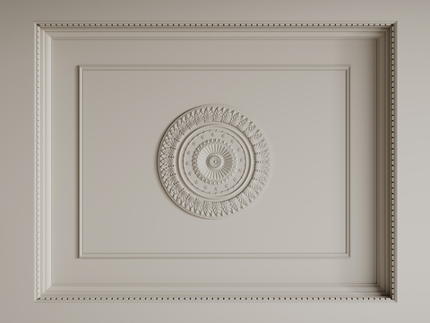 French ceiling carved line lamp panel