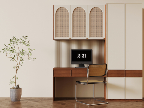 Mid-century Style desk and chair bookcase