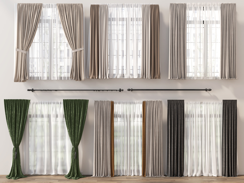 Curtain Roman Rod Gauze Curtain