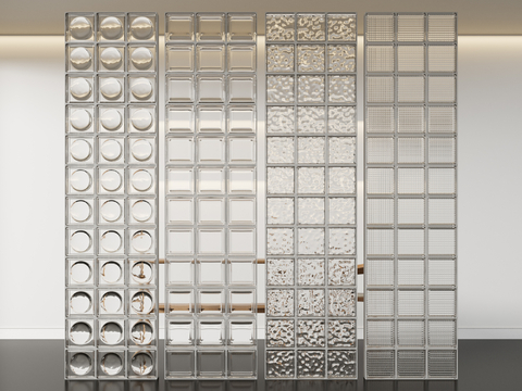 Modern glass brick partition