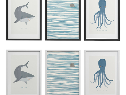 Modern Ocean Hanging Painting Animal Decorative Painting