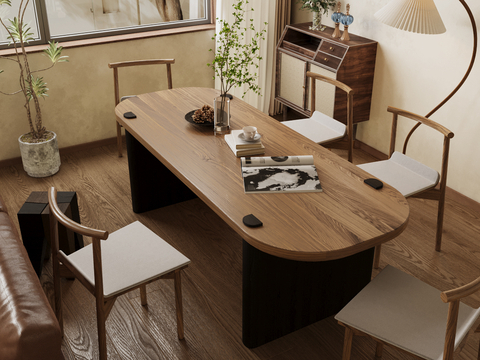 Quiet wind dining table and chair d model