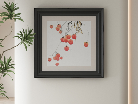 New Chinese Decorative Painting Persimmon Hanging Painting