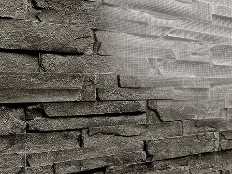 Cultural stone wall stone wall