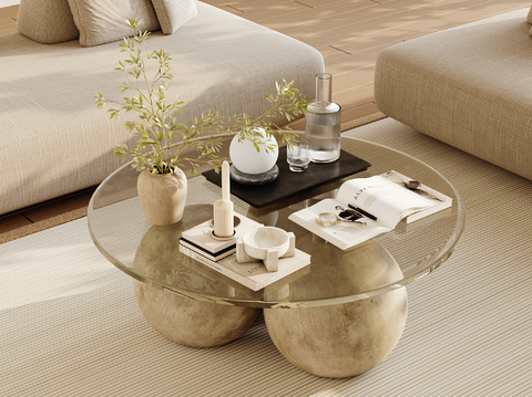 Modern glass coffee table