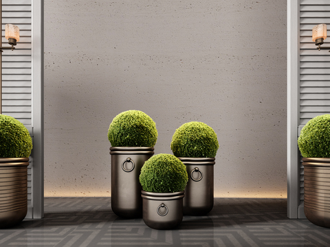 CCD Modern Hotel Moss Ball Flower Pot