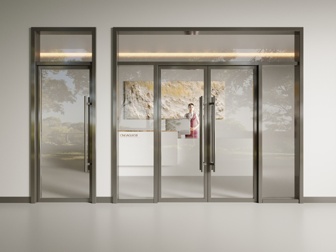 Glass door double door