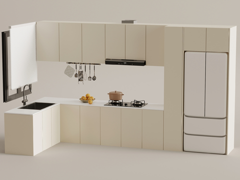 Cream style kitchen cabinet